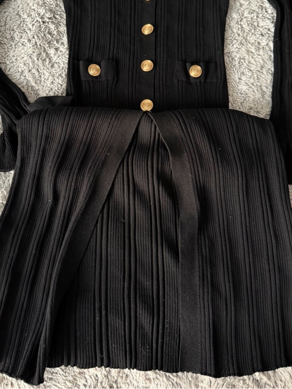 Lulus Dayena Black Ribbed Button-front Sweater Midi Dress - Size M - Picture 5 of 5